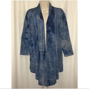 Alberto Makali size large open front blue cardigan